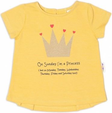 K-Baby Dětské bavlněné triko, krátký rukáv - Princess - hořčicové, Velikost koj. oblečení 62 (2-3m) - obrázek 1