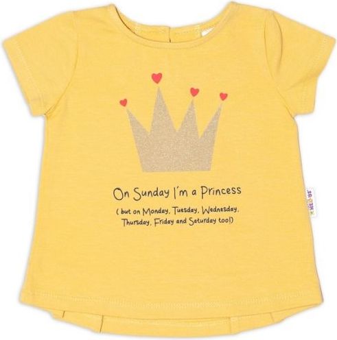 K-Baby Dětské bavlněné triko, krátký rukáv - Princess - hořčicové - 62 (2-3m) - obrázek 1