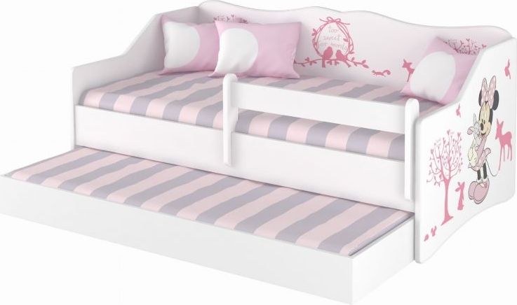 BabyBoo Dětská postel LULU 160 x 80 cm - bílá Minnie Zvířátka - 160x80 - obrázek 1