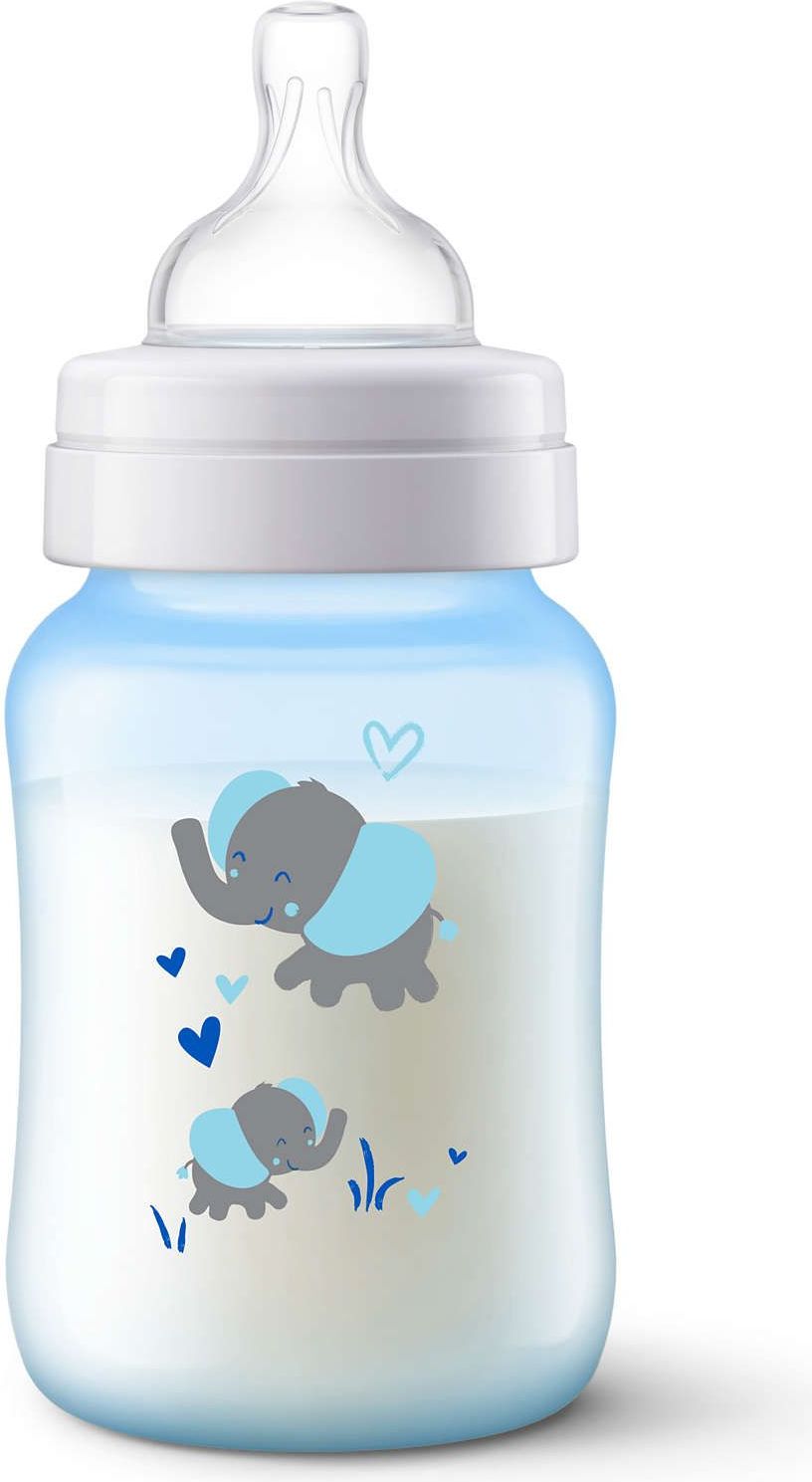 AVENT Lahev Anti-colic 260 ml, modrá se slonem - obrázek 1