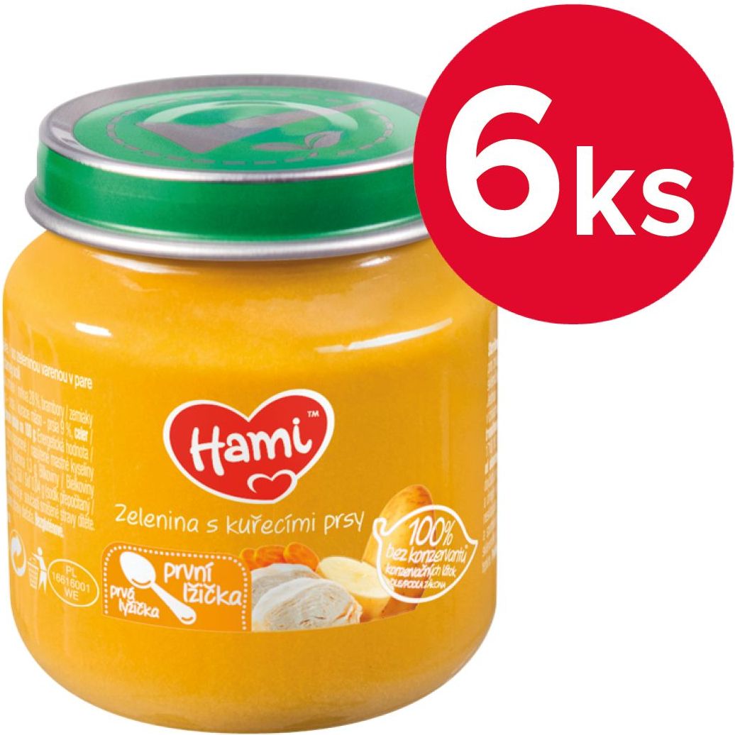 Hami Zelenina s kuřecími prsy 4m+ 6x125 g - obrázek 1