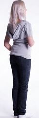 Těhotenské i kojící tričko krátký rukáv - KAPUCE jeans - BeMaaMaa      velikost L/XL - obrázek 2