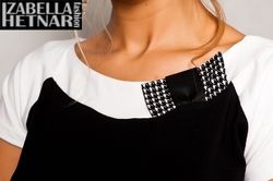 Těhotenské triko/Halenka krátký rukáv - KRISTAL černá s bílou - BeMaamaa - obrázek 2
