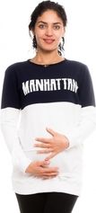 Těhotenská i kojící mikina/tričko - MANHATTAN bílo-granátová - BeMaamaa velikost XL (42) - obrázek 4