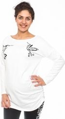 Těhotenská mikina/tričko - KOLIBRI bílá - BeMaaMaa     velikost XL (42) - obrázek 1