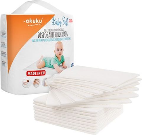AKUKU | Nezařazeno | Jednorázové hygienické podložky Akuku Baby Soft 40x60cm 15ks | Bílá | - obrázek 1