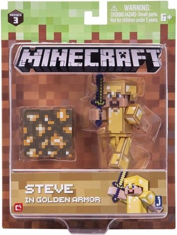 TM Toys Minecraft Sběratelská figurka Steve ve zlaté zbroji - obrázek 1