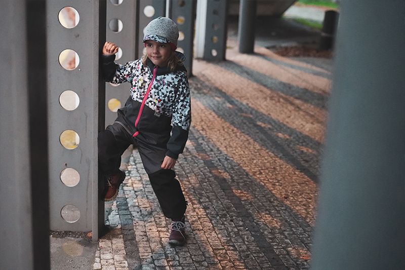 Unuo, Dětské softshellové oteplovačky s fleecem, Černá, Žíhaná Antracitová Velikost: 128/134 - obrázek 7