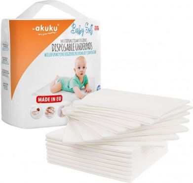 Jednorázové hygienické podložky Akuku Baby Soft 40x60cm 15ks, Bílá - obrázek 1