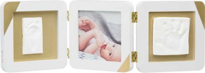 Baby Art Gold Dipped Frame Double White - obrázek 1