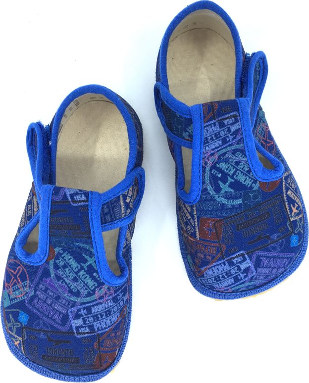 Beda barefoot bačkory modré nápisy (BF 060010/W) Velikost: 22 - obrázek 2