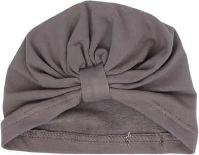 Mamatti Bavlněná dětská čepice - turban, Louka - šedá, Velikost koj. oblečení 0-1rok - obrázek 1