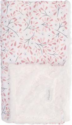 Mamatti Dětská oboustranná bavlněná deka s minky,Tokio - 75 x 90 cm, růžovo-bílá - obrázek 1