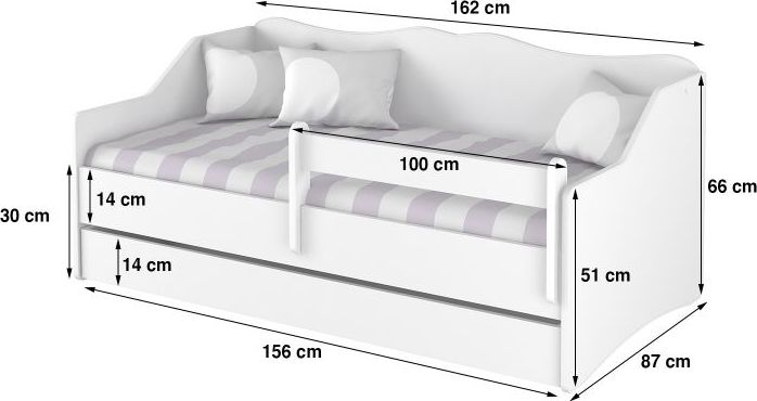 BabyBoo Dětská postel LULU 160 x 80 cm - bílá Minnie Cutie - 160x80 - obrázek 2