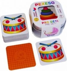 Pexeso Pro děti 64 karet v plechové krabičce 6x6x4cm Hmaťák - obrázek 1