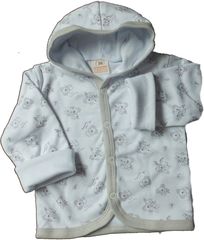 Kabátek kojenecký bavlna podšitý - KOALY bílý se šedou - vel.56 - obrázek 1