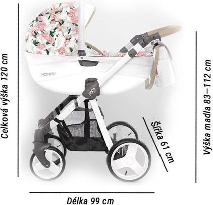 Kočárek Baby Active Mommy Summer 2019 dvojkombinace Peony - obrázek 4