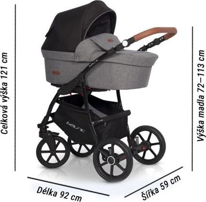 Kočárek Riko Basic Plus 2021 dvojkombinace Anthracite - obrázek 15