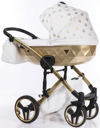Kočárek Junama Glow 2020 dvojkombinace 02 White/Gold - obrázek 3