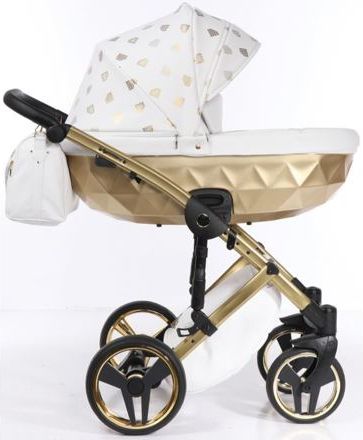 Kočárek Junama Glow 2020 dvojkombinace 02 White/Gold - obrázek 7