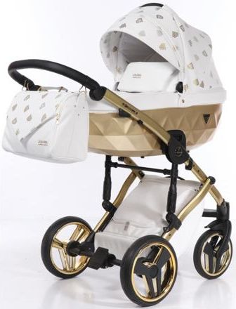Kočárek Junama Glow 2020 dvojkombinace 02 White/Gold - obrázek 1