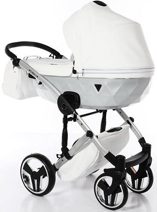 Kočárek Junama Mirror Satin 2019 dvojkombinace 04 White/Silver - obrázek 4