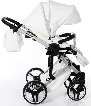Kočárek Junama Mirror Satin 2019 dvojkombinace 04 White/Silver - obrázek 11