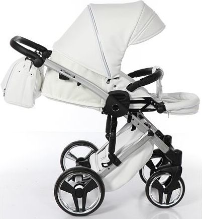 Kočárek Junama Mirror Satin 2019 dvojkombinace 04 White/Silver - obrázek 12