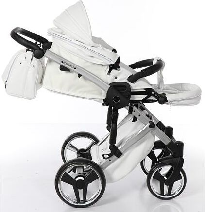 Kočárek Junama Mirror Satin 2019 dvojkombinace 04 White/Silver - obrázek 13