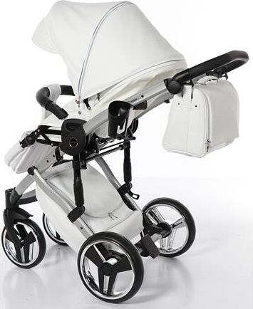 Kočárek Junama Mirror Satin 2019 dvojkombinace 04 White/Silver - obrázek 14