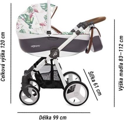 Kočárek Baby Active Mommy Summer 2019 dvojkombinace Flamingo - obrázek 3