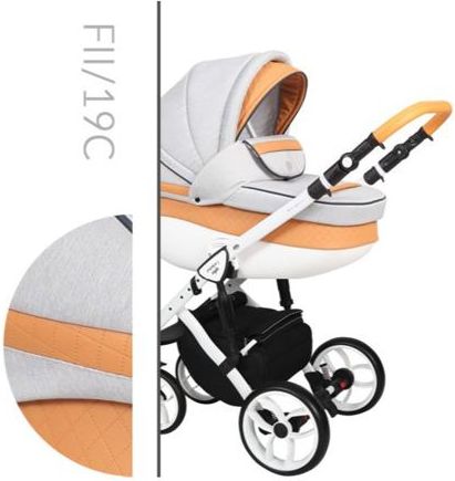 Kočárek Baby Merc Faster II Style 2019 dvojkombinace bílý rám FII/19C - obrázek 1