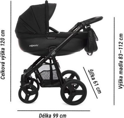 Kočárek Baby Active Mommy 2019 trojkombinace s autosedačkou Black Magic - obrázek 4
