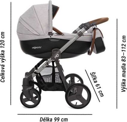 Kočárek Baby Active Mommy 2019 trojkombinace s autosedačkou Grey Star - obrázek 4