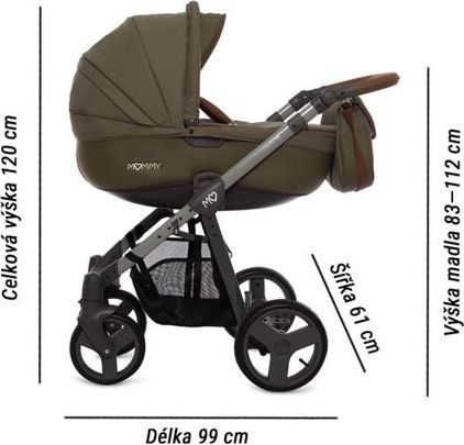 Kočárek Baby Active Mommy 2019 trojkombinace s autosedačkou Khaki - obrázek 4