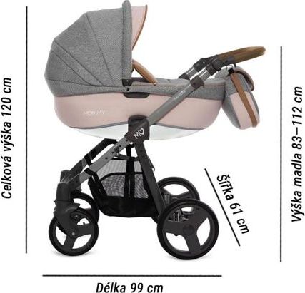 Kočárek Baby Active Mommy 2019 trojkombinace s autosedačkou Pinky - obrázek 4