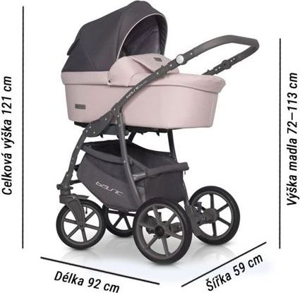 Kočárek Riko Basic Pastel 2021 trojkombinace s autosedačkou Powder pink - obrázek 18