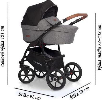 Kočárek Riko Basic Plus 2021 trojkombinace s autosedačkou Anthracite - obrázek 17