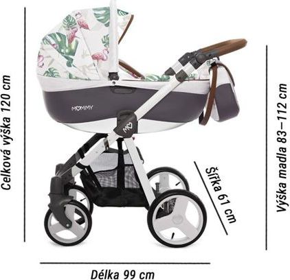 Kočárek Baby Active Mommy Summer 2019 trojkombinace s autosedačkou Flamingo - obrázek 4