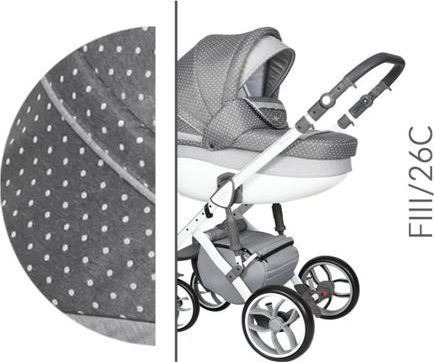 Kočárek Baby Merc Faster III Style 2019 trojkombinace bílý rám s autosedačkou FIII/26C - obrázek 1
