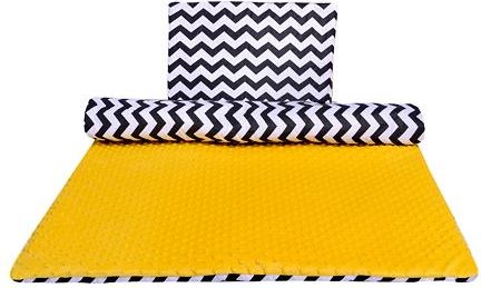 Set Medi přikrývka + polštář žlutá/zigzag - obrázek 1