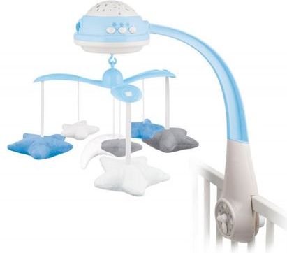 Canpol babies Kolotoč plyšový s projektorem Hvězdičky modrý - obrázek 1