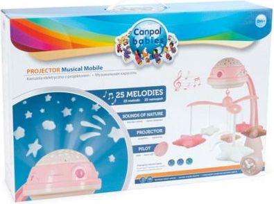 Canpol babies Kolotoč plyšový s projektorem Hvězdičky růžový - obrázek 4