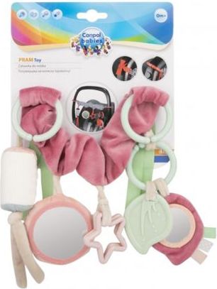 Canpol babies Závěsná hračka na kočárek/autosedačku Pastel friends růžová - obrázek 2
