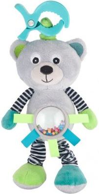 Canpol babies Plyšová vibrující hračka s chrastítkem Medvídci šedý - obrázek 1