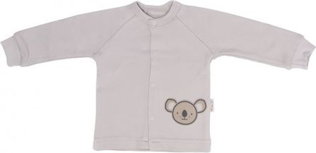 Mamatti Novozenecká bavlněná košilka, kabátek Koala - šedá, Velikost koj. oblečení 50 (0-1m) - obrázek 1