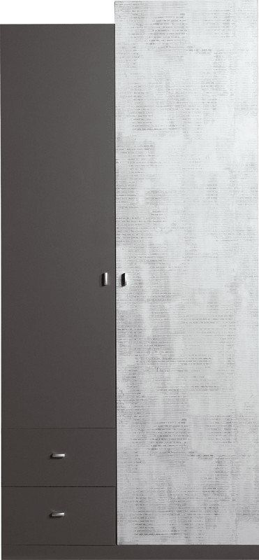 Meblar Šatní skříň Tablo TA3 - bílá - grafit - atlantic - obrázek 1