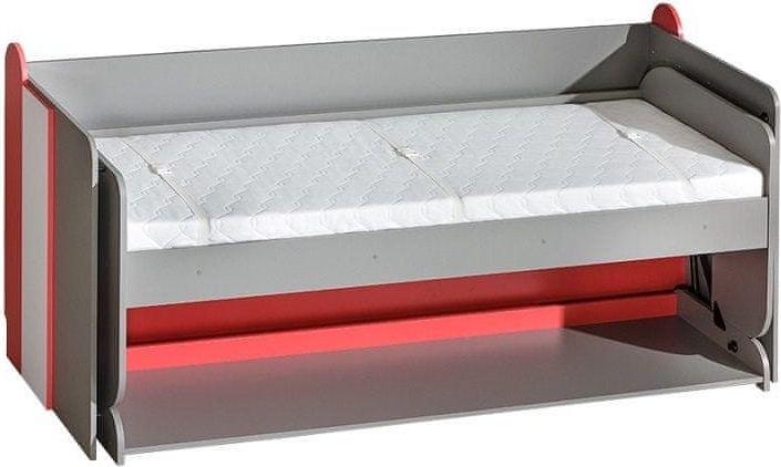 Dolmar Rozkládací postel Futuro F14 - Zelená/bílý briliant/grafit, postel bez matrace - obrázek 1