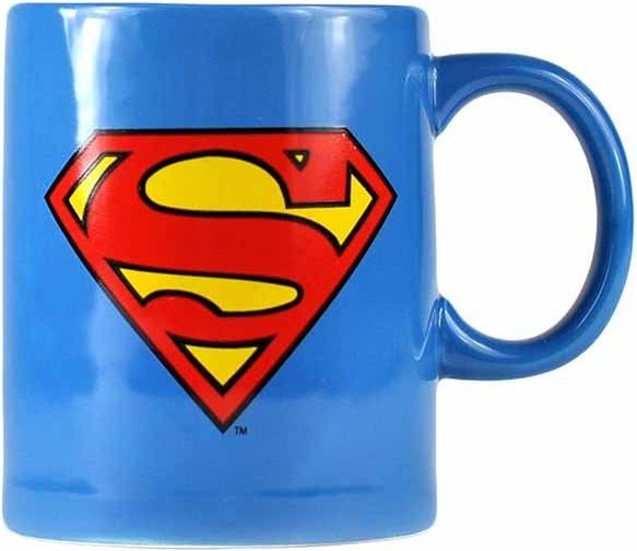 CurePink Keramický hrnek Superman: Logo (objem 325 ml) modrý - obrázek 1