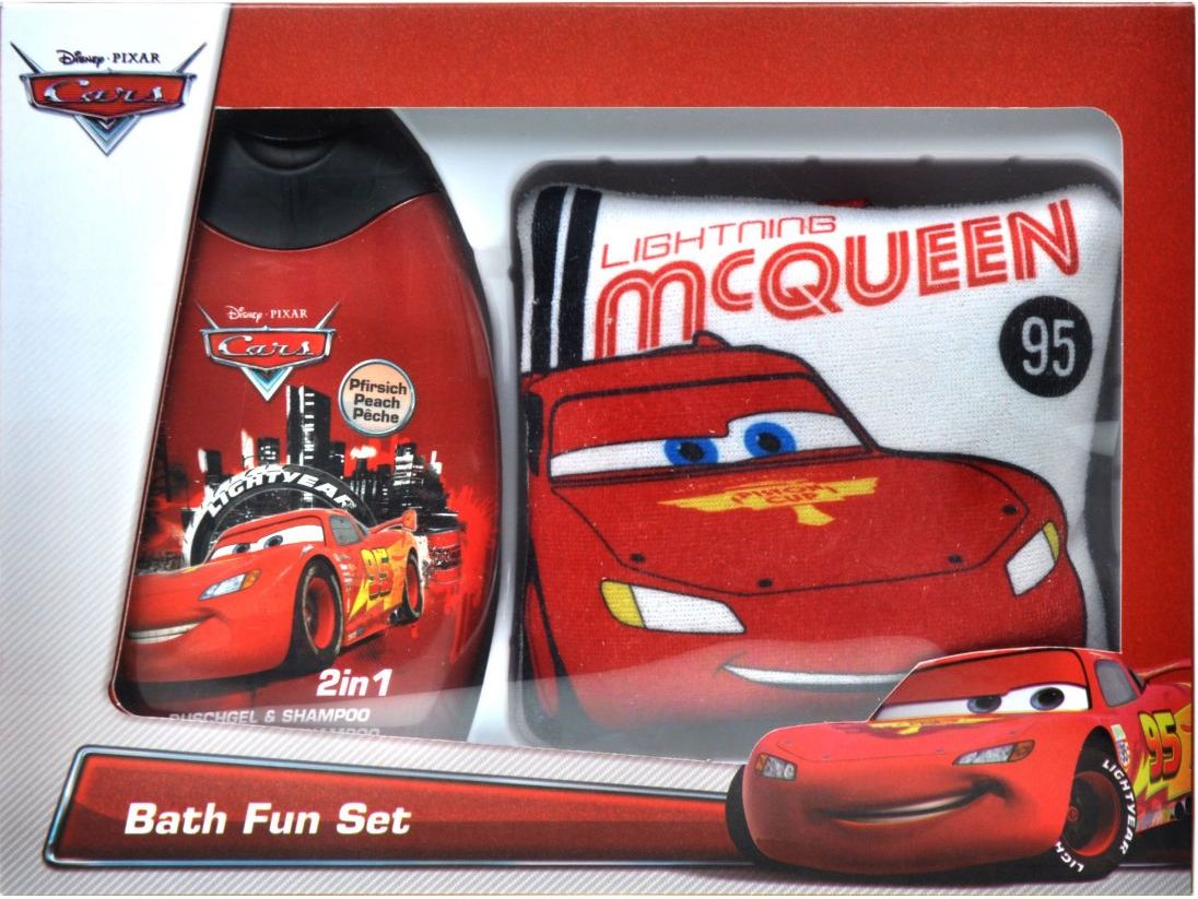 Dárková sada Cars sprchový gel 2v1 300 ml s žínkou McQueen - obrázek 1